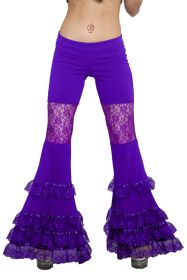 Ruffle Pant with lace - PUR-LXL