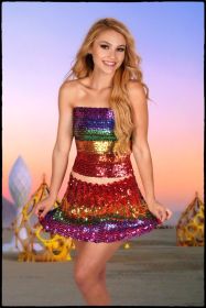 Sequin Skirt - Rainbow