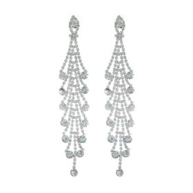 Earring Chandelier, RS, slv, 0.86x4.75"