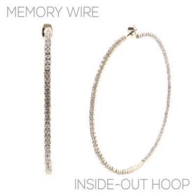 Gold 100 mm Memory Wire Hoop Earrings