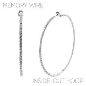 Silver 100 mm Memory Wire Hoop Earrings