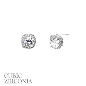 rh cz square shape ear