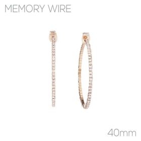 Crystal Wire Hoop - 40mm - Gold