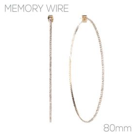 Crystal Wire Hoop - 80mm - Gold