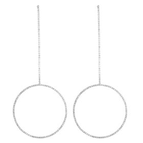 Silver Circle Drop Earrings