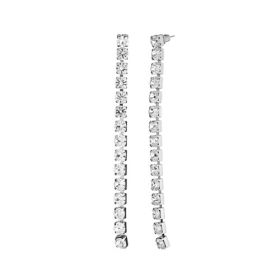 Rhinestone 6 mm 4 in Long One Row Earring, SIL, 0.24x4"