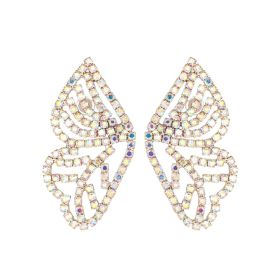 g Rhinestone Butterfly Wing Post Earring