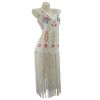 Beaded Flapper Dress Beige, M