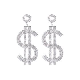 S RS Big Dollar Dangle Ear-Silver