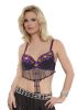 Purple Lilly Beaded Sequin Bra top with beaded Fringe - Purple/Gold - L/XL