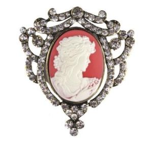 bs vintage cameo pin rose