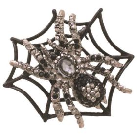 Hematite Spider on Web Pin