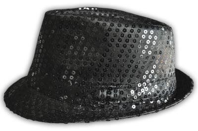 Sequin Fedora Hat - Black