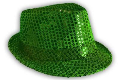 Sequin Fedora Hat - Green