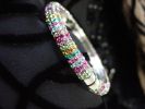 Rhinestone Hinged Bangle - Multi