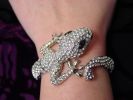 Rhinestone Lizard Bangle with hinge