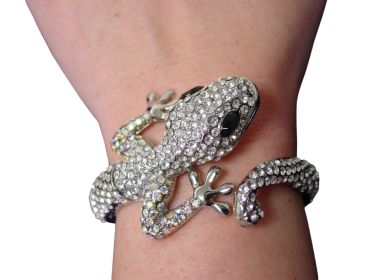 Rhinestone Lizard Bangle with hinge