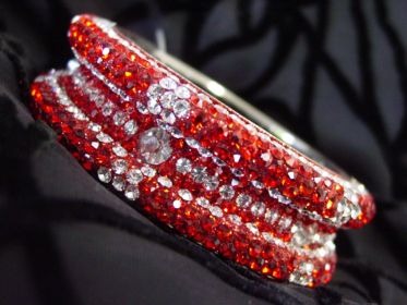 Large Triple Dbl Bangle - Red