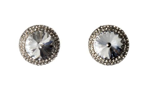 16 mm Rivoli round Earring - Silver/Silver