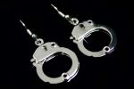 Earring Handcuffs- Silver -  Pierced