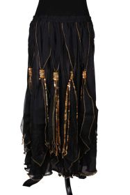 Skirt Tassel with Sequins -Blk/G-SM