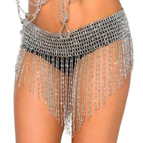 Belt Beaded Fringed -  Silver