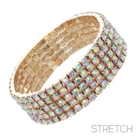 5 rows stretchy bracelet - AB Gold