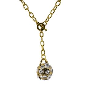 Crystal Ball Pendant Necklace, Gold