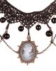 Lace Necklace with Cameo & Swags