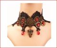 Steampunk Lace Choker with skull charm