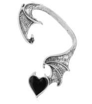 Bat Wing with Heart Stone Ear Cuff