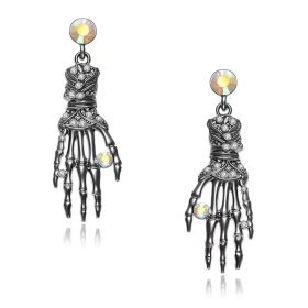 Skeleton Hands with Stone Earrings