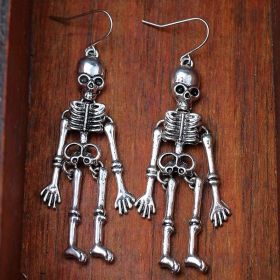 Skeleton Body Earrings-Silver