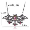 Red Gem Wire Bat Necklace