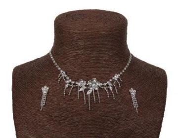 Rhinestone Choker set - Silver