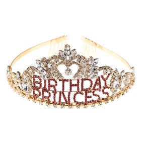 Birthday Princess Tiara - Gold / Pink