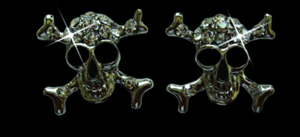 Skull & Bone Earrings - Gold