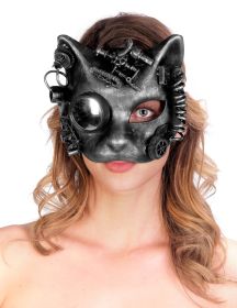 Mechanical Cat  Mask - Silver