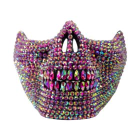 Rhinestone Skull Mask Pink