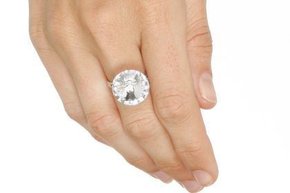 Large 16mm Rhinestone Ring - Clear