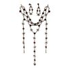 3 Layer Spider Drop Choker with Earrings - Red -