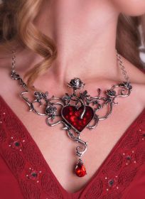 Heart and Rose Necklace