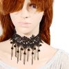 Black Lace Choker with Drapes