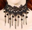 Black Lace Choker with Drapes