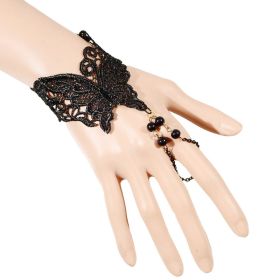 Victorian Black Lace Butterfly Slave Bracelet