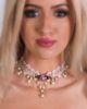 Victorian White Lace Choker with Rose and Beads