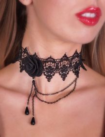 Victorian Rose Choker with Chain Swags