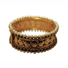 Bangle Pearl with hinges - Gold