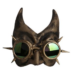 Gold Devil Mask with Spike Goggles and Horns