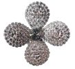 Clover Rhinestone Stretchy Ring - Silver